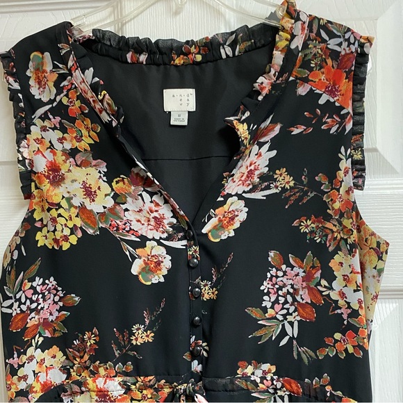 A new day Black Floral Sleeveless Dress - Picture 3 of 6